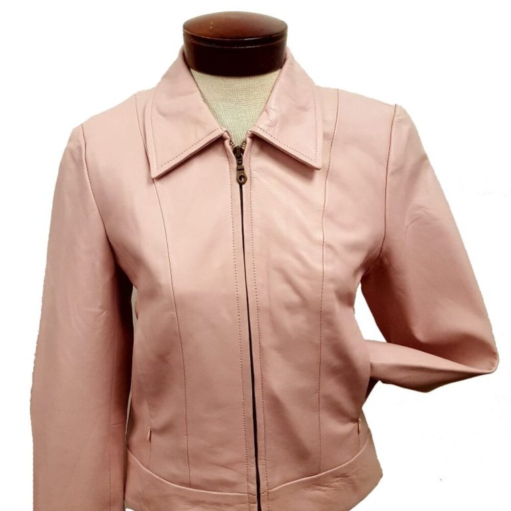 Women’s Cute Basic Nappa Leather Short Jacket 4 Color Available